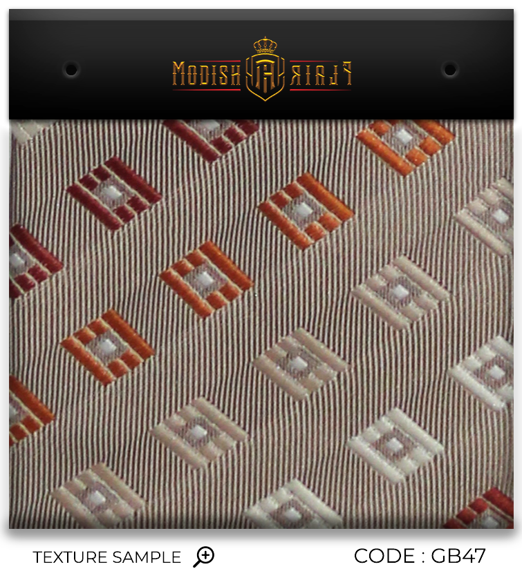 Luxury Mixed Beige/Red/Orange Silk Tie
