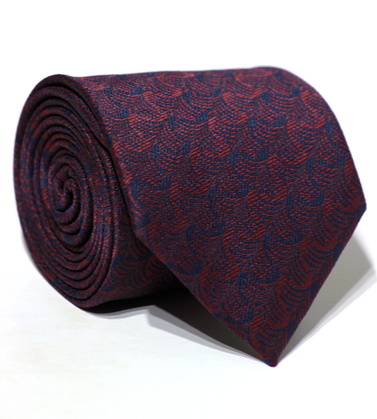 Luxury Red~Navy Jacquard Tie