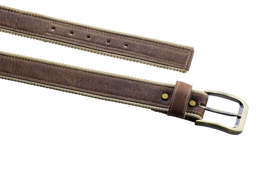 Luxury Leather & Canvas Belt