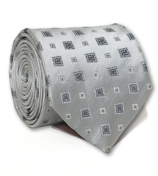 Cravate de luxe en soie gris chiné