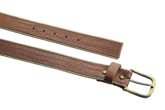 Luxury Leather & Canvas Belt