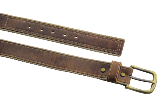 Luxury Leather & Canvas Belt