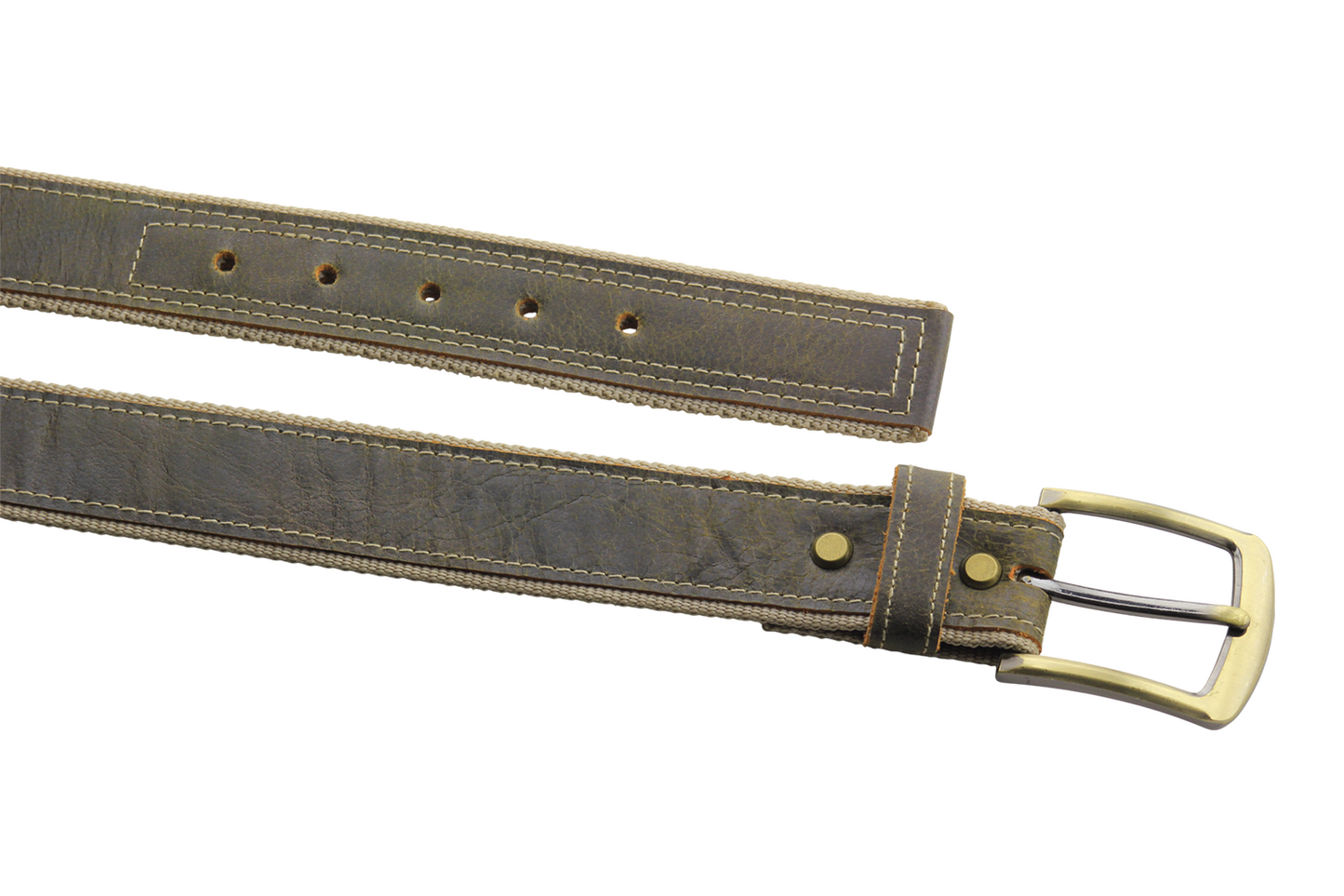 Luxury Leather & Canvas Belt