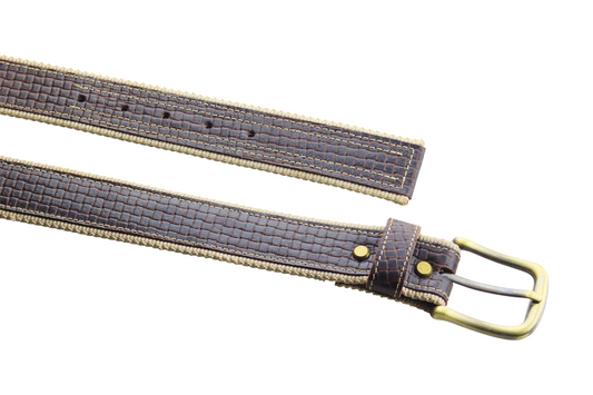 Luxury Leather & Canvas Belt