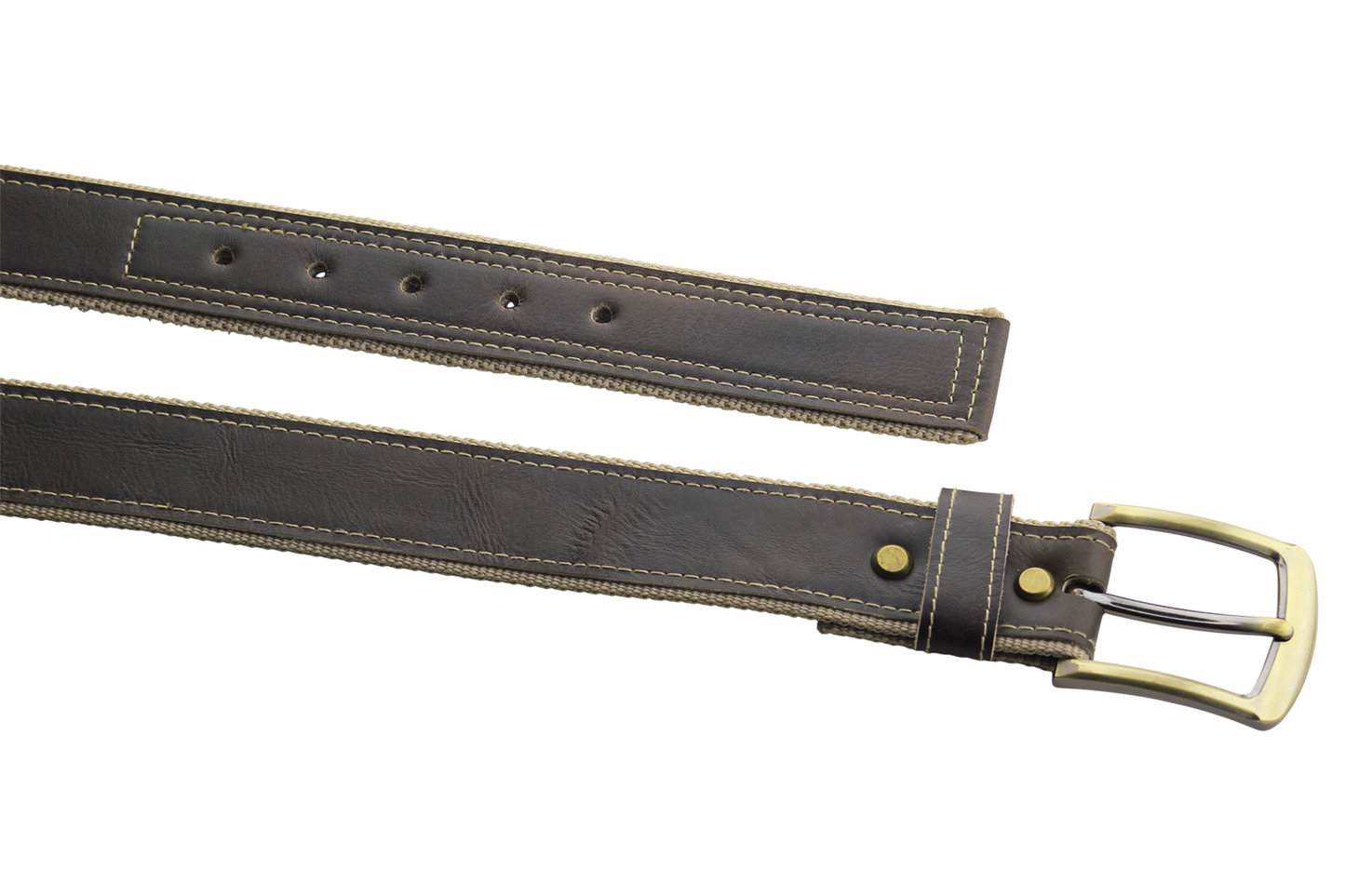 Luxury Leather & Canvas Belt