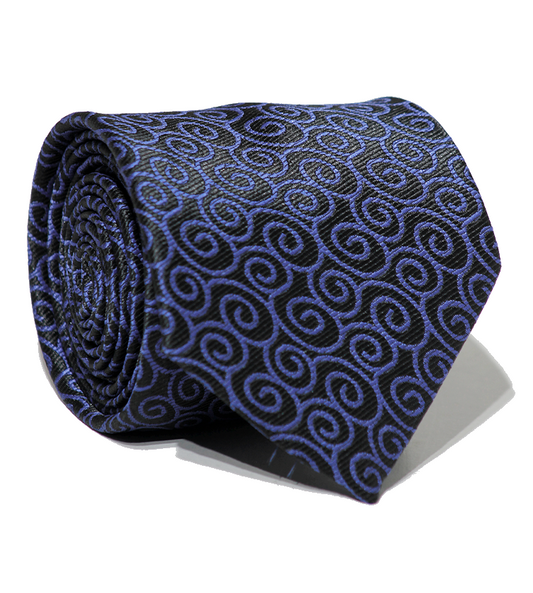 Luxury Blue~Black Jacquard Tie