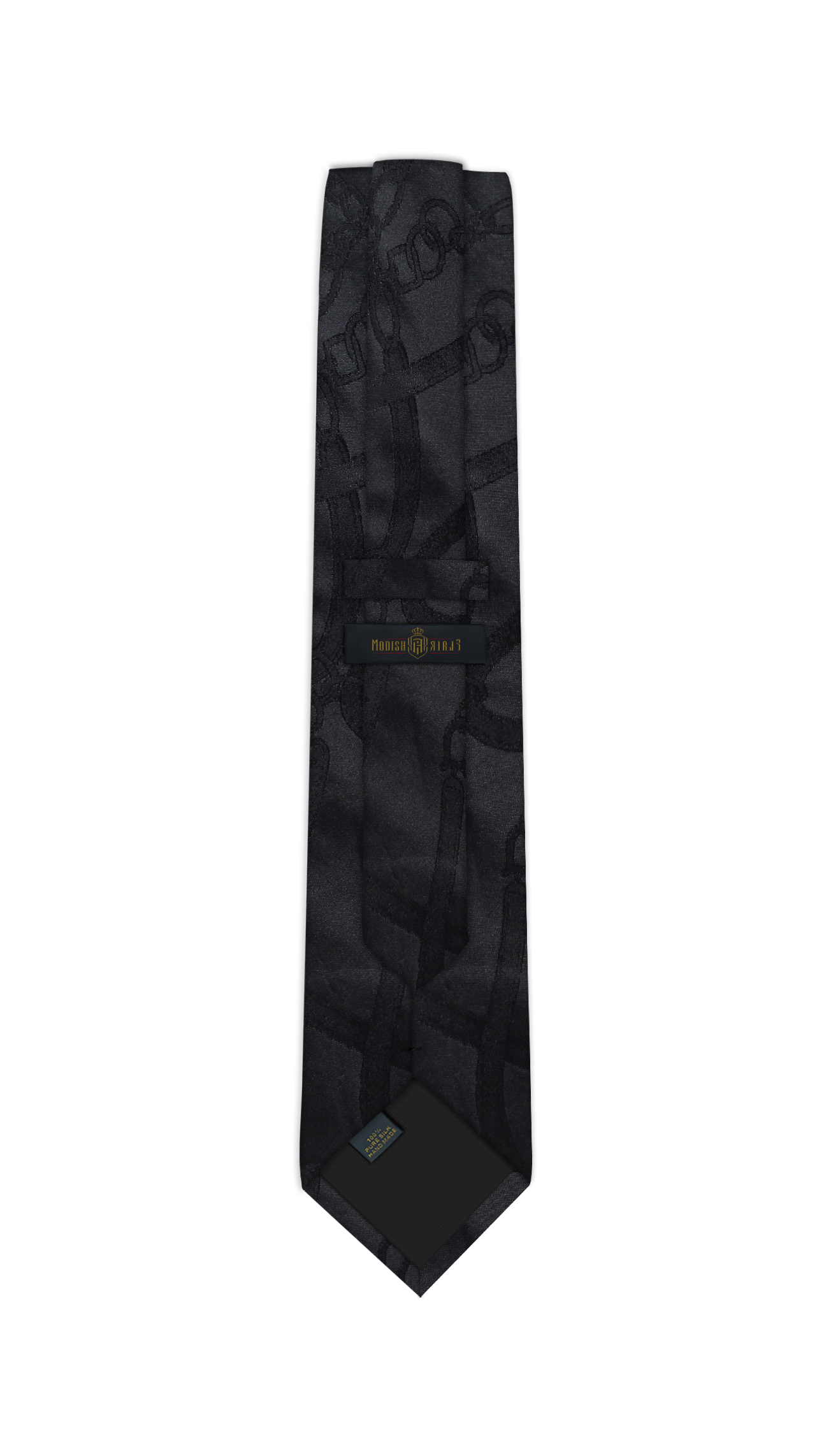 Luxury Black Pattern Silk Tie