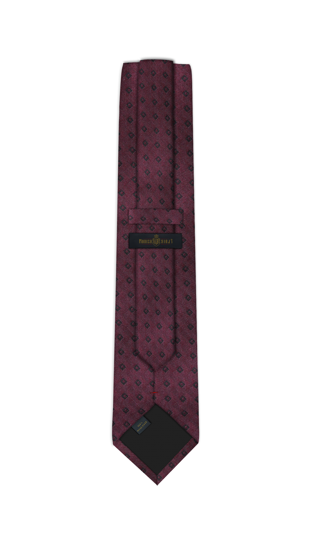 Luxury Brgundy/Black Square Jacquard Tie