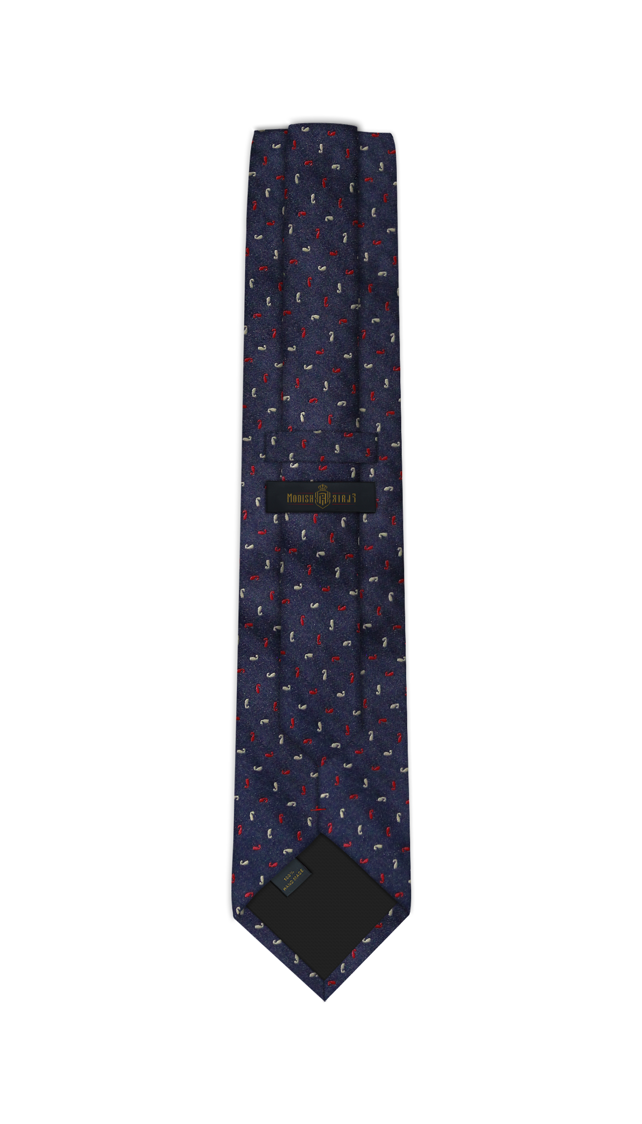 Luxury Navy Blue/Red Jacquard Tie