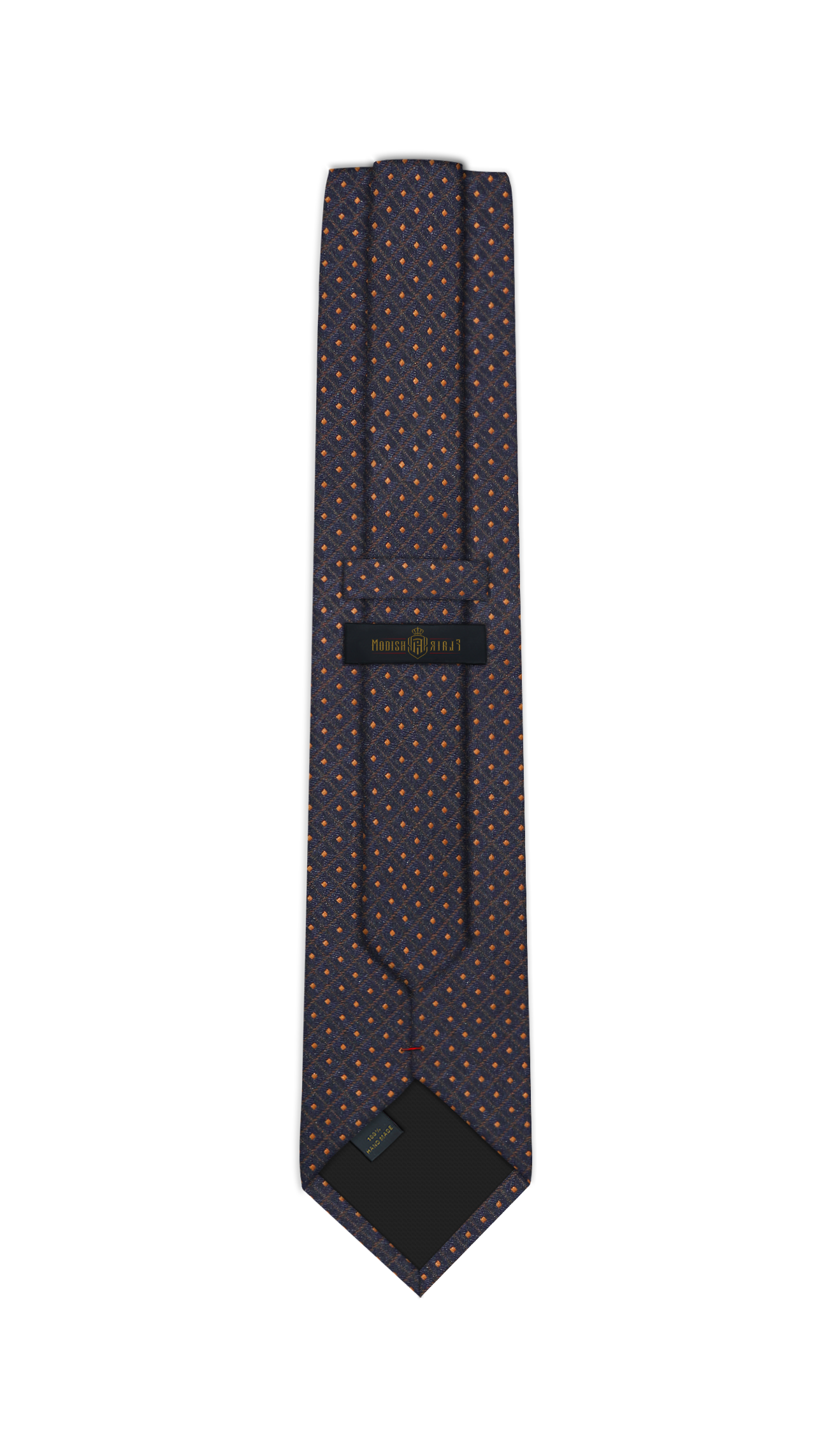 Luxury Navy Blue/Orange Jacquard Tie