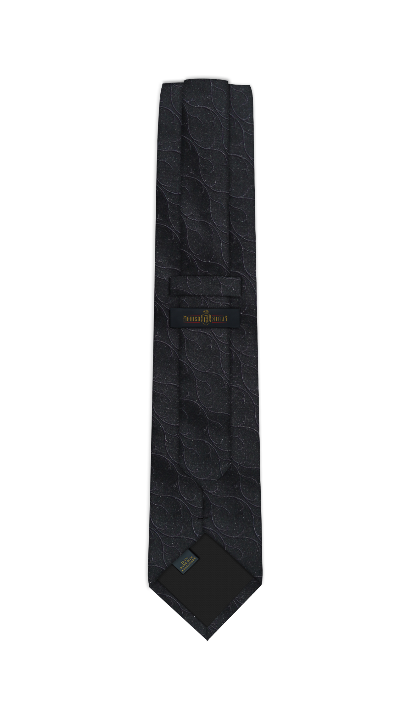 Luxury Black Pattern Silk Tie