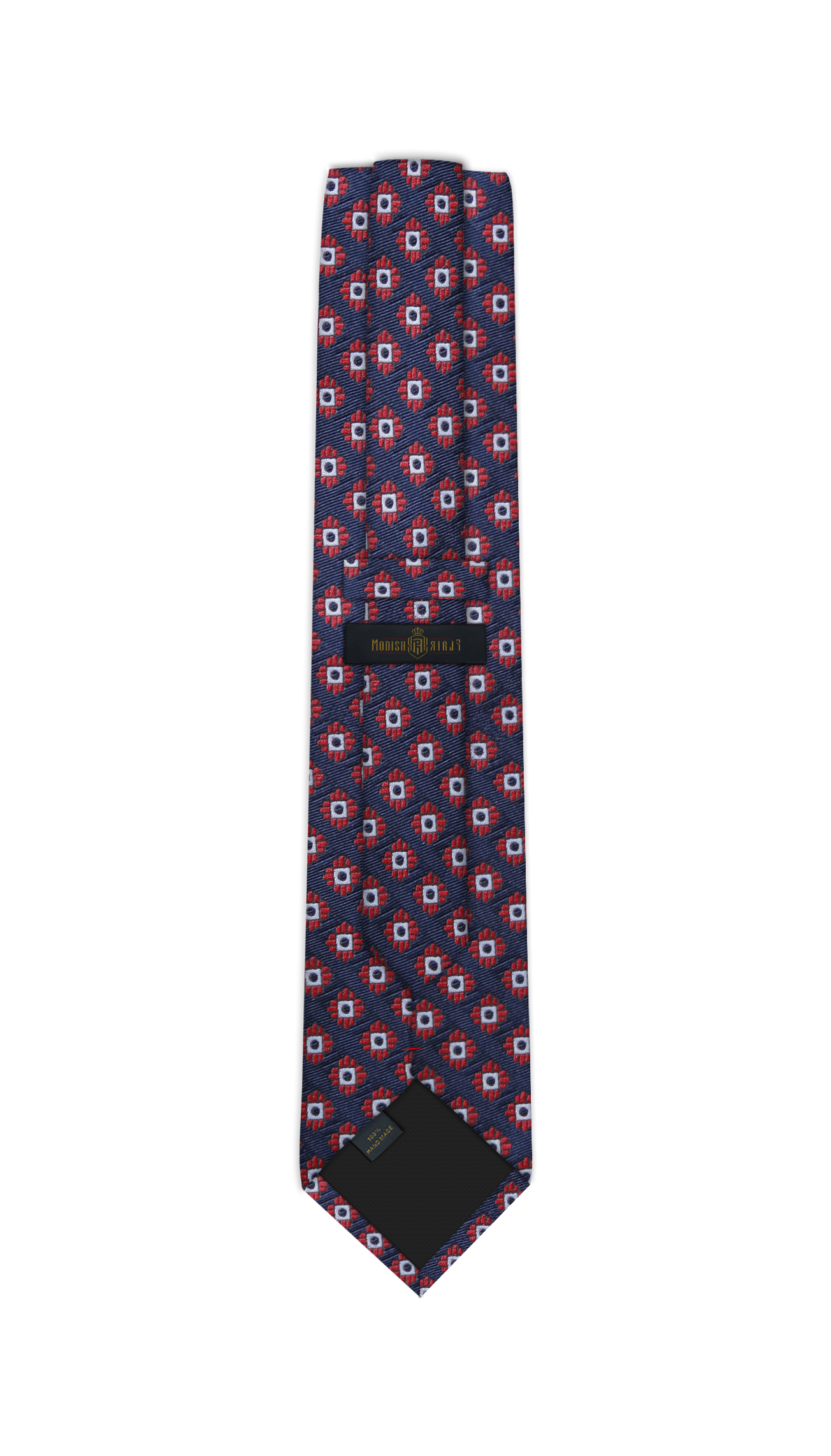 Luxury Navy Blue/Red Jacquard Tie