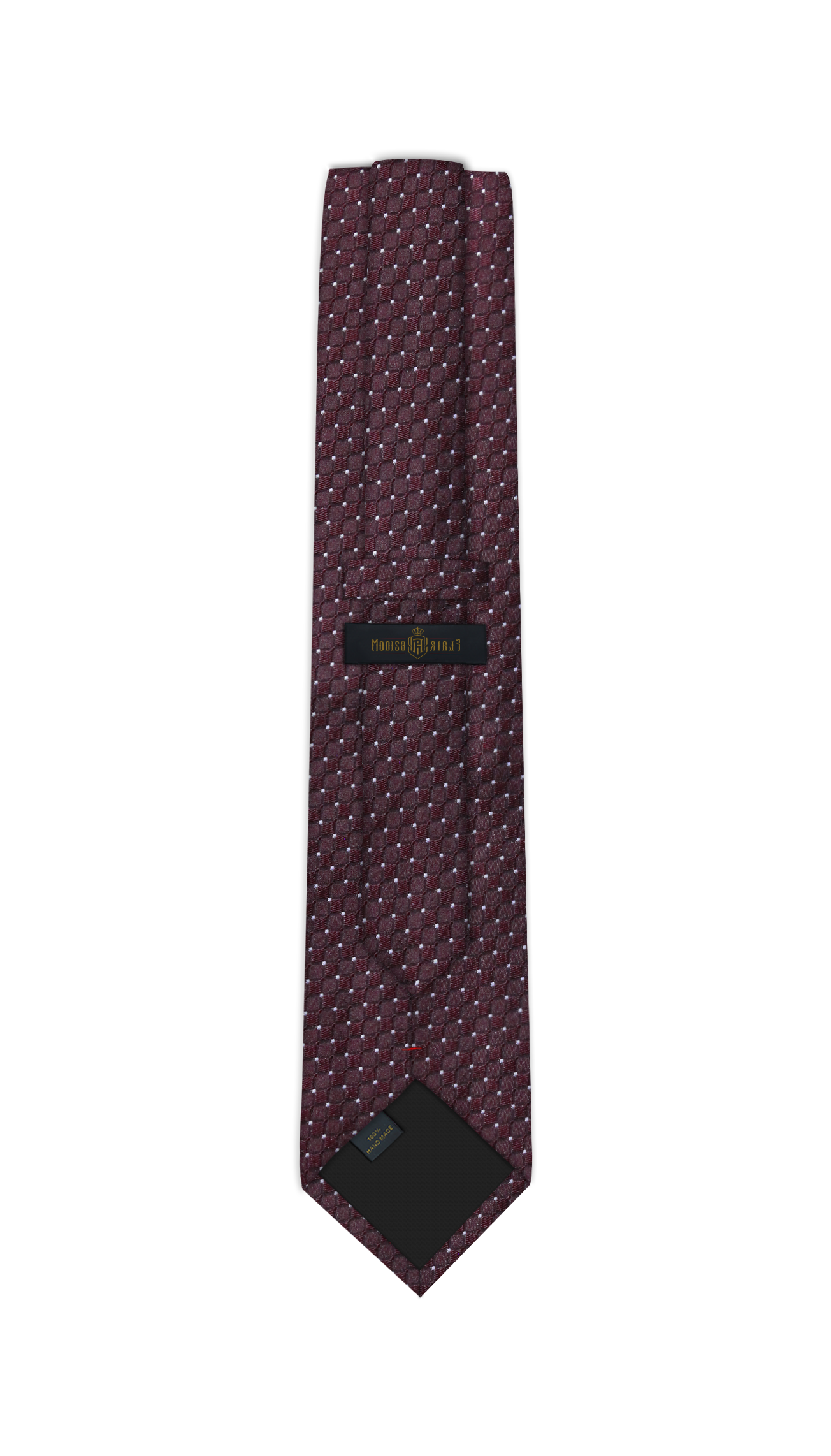 Luxury Burgundy/White Dots Jacquard Tie