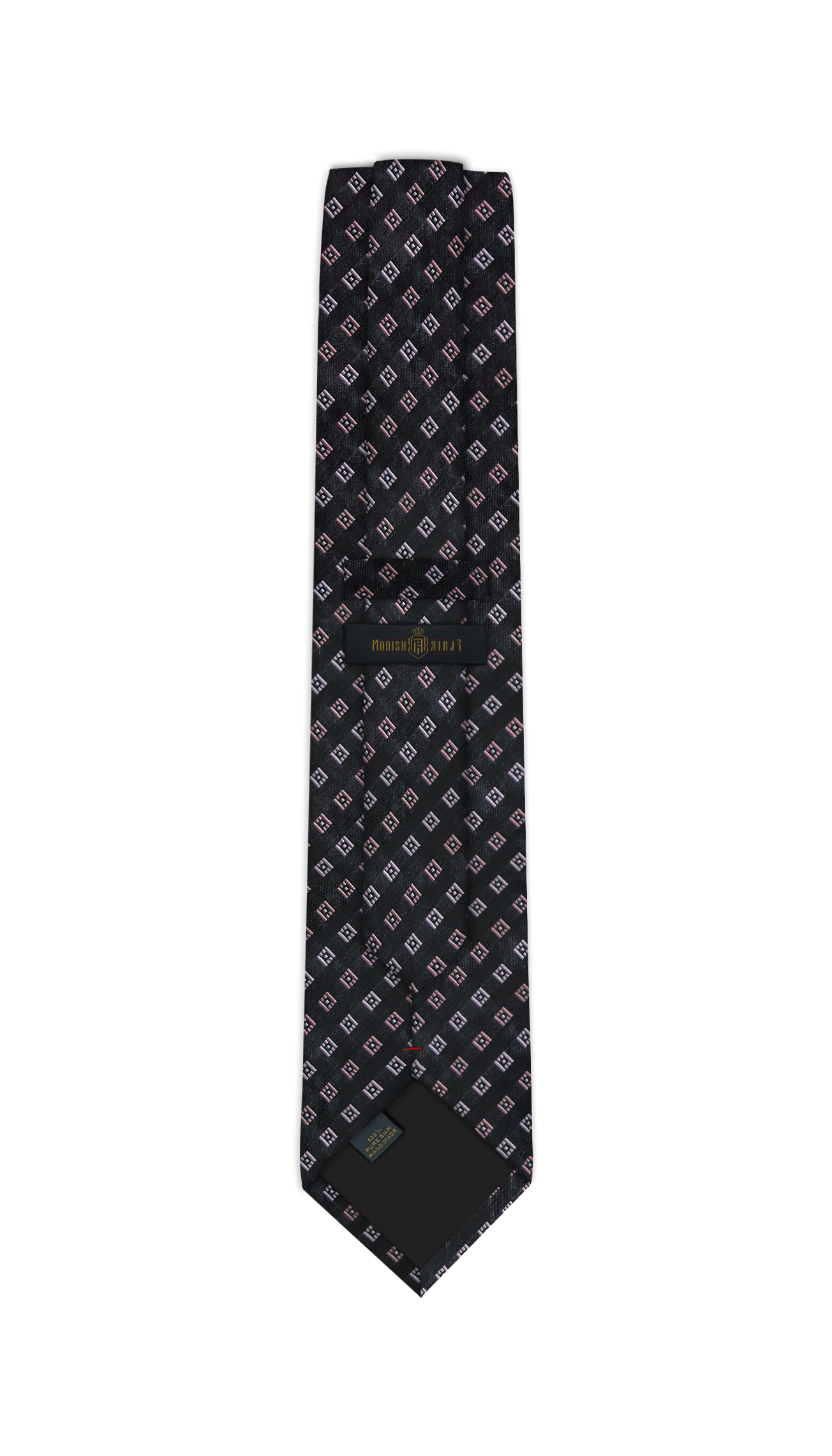 Luxury Dark Gray/Pink Silk Tie