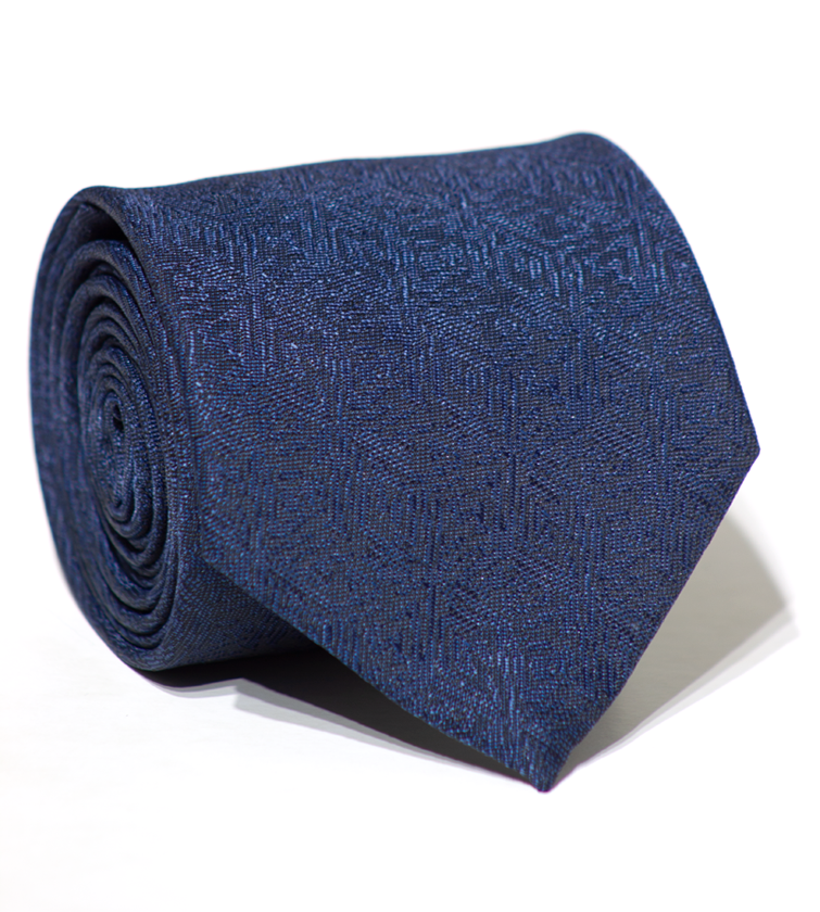 Luxury Navy Blue Jacquard Tie