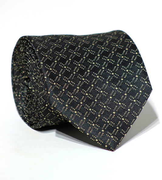 Luxury Black~Gold Jacquard Tie