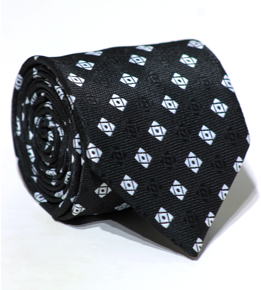 Luxury Black~White Jacquard Tie