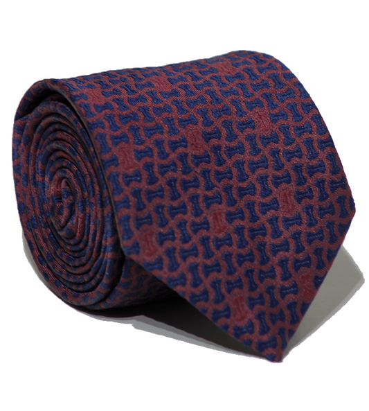 Luxury Red~Navy Jacquard Tie