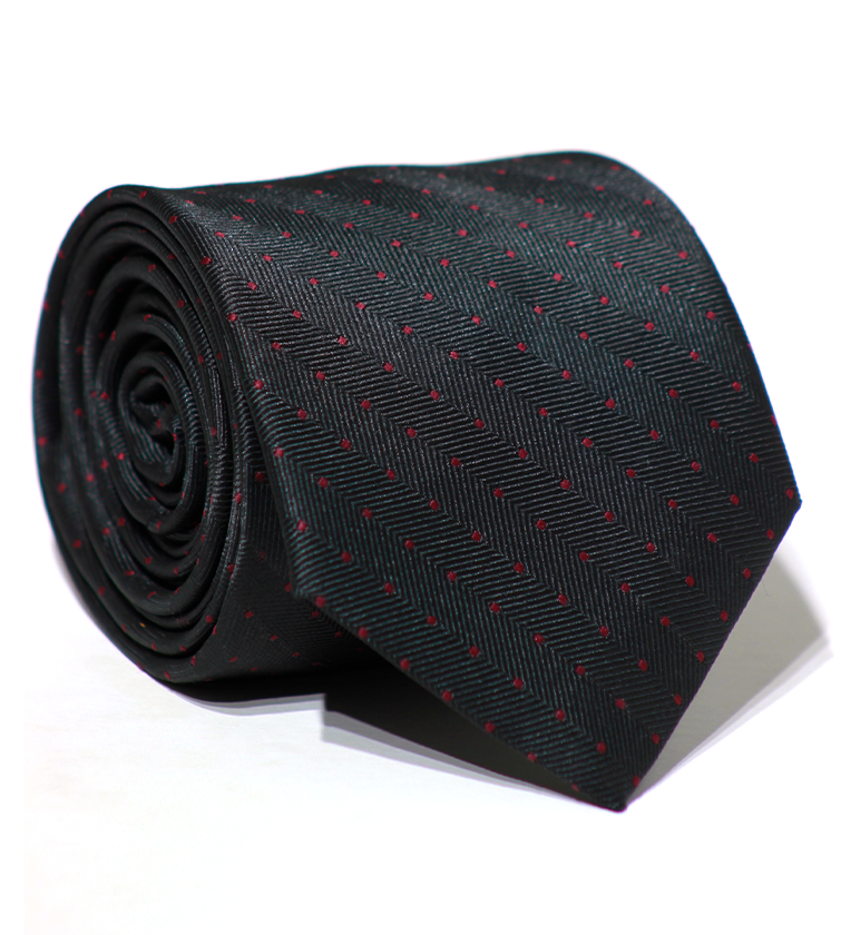 Luxury Black/Red Dots Jacquard Tie