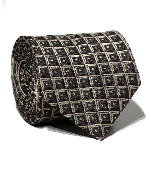 Luxury Brown~Beige Jacquard Tie