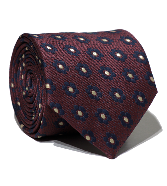 Luxury Burgundy~Blue Jacquard Tie
