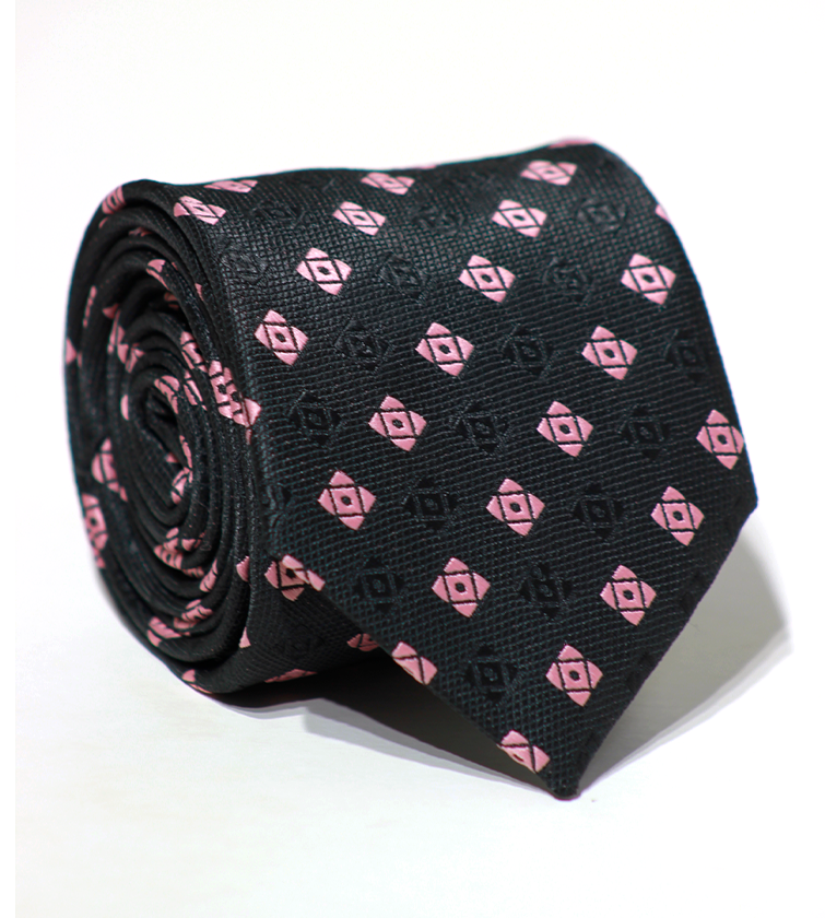 Luxury Black/Pink Jacquard Tie