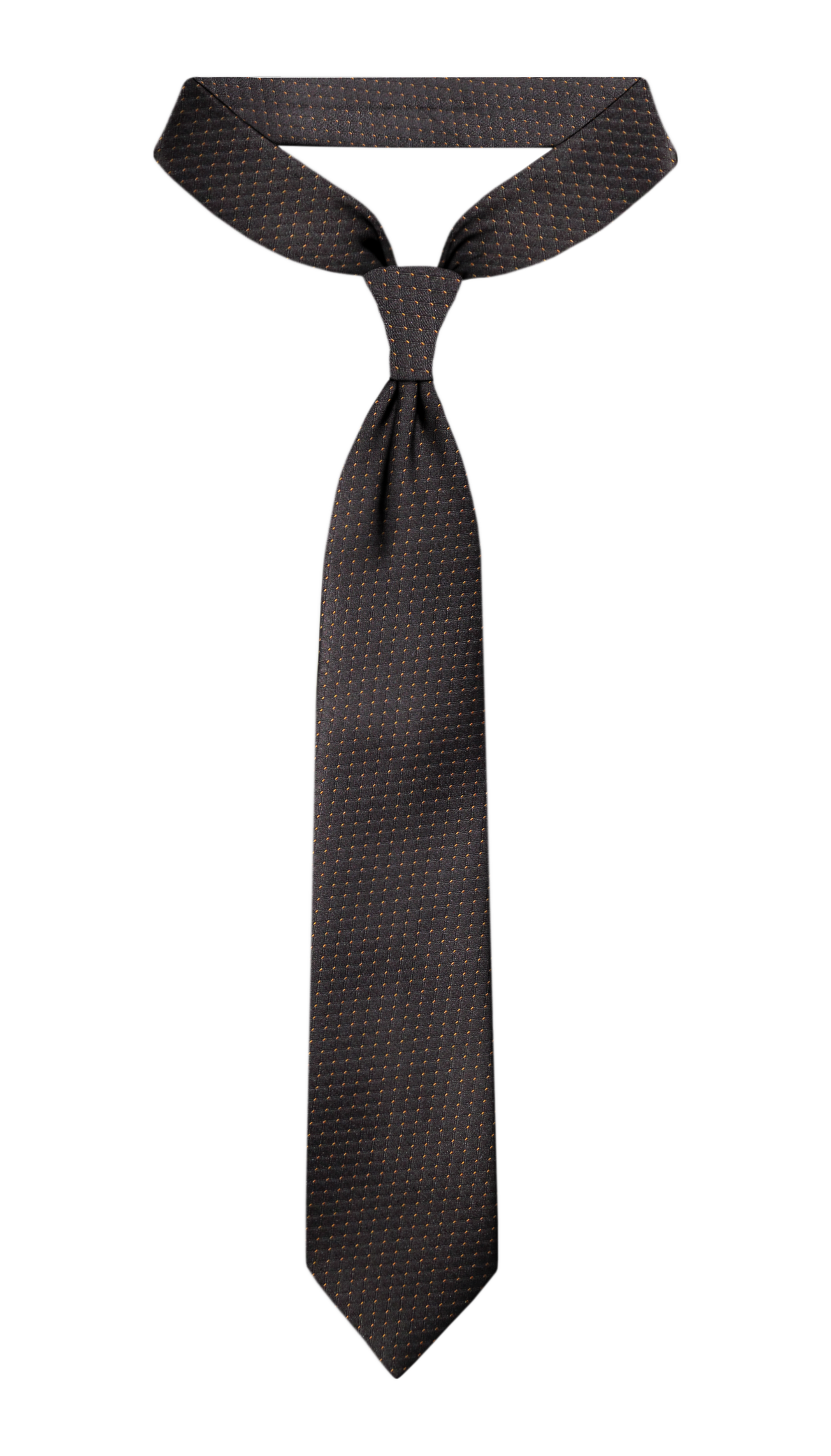 Luxury Dark Brown/Orange Dots Jacquard Tie