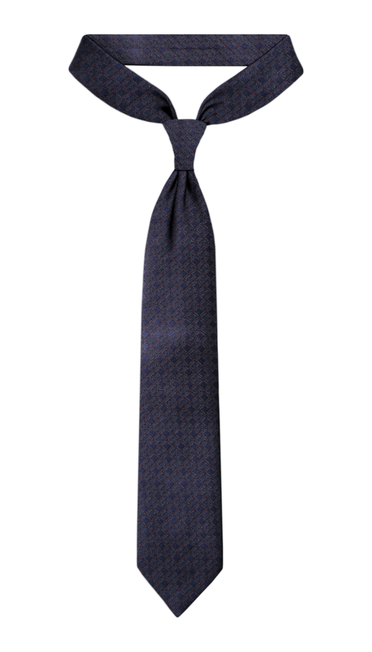 Luxury Navy Blue/Red Jacquard Tie