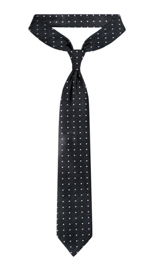 Cravate jacquard de luxe noire et blanche