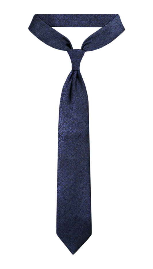 Cravate de luxe en jacquard bleu marine