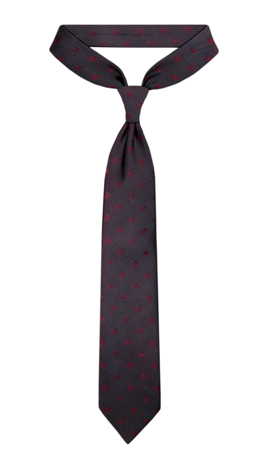 Cravate de luxe en jacquard bordeaux