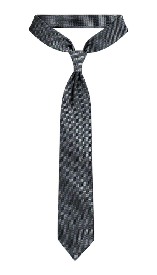 Cravate jacquard de luxe noire et blanche
