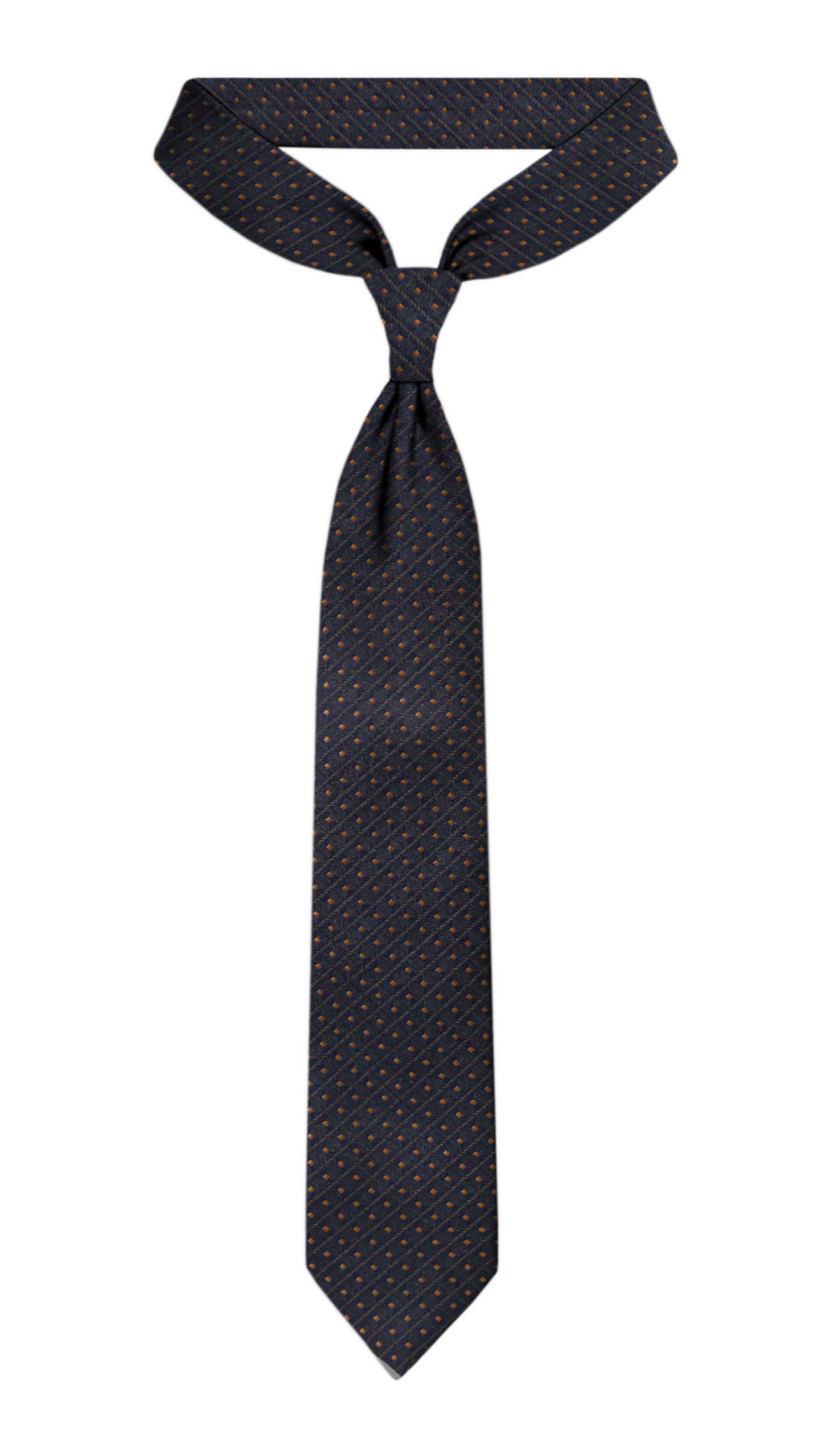 Luxury Navy Blue/Orange Jacquard Tie