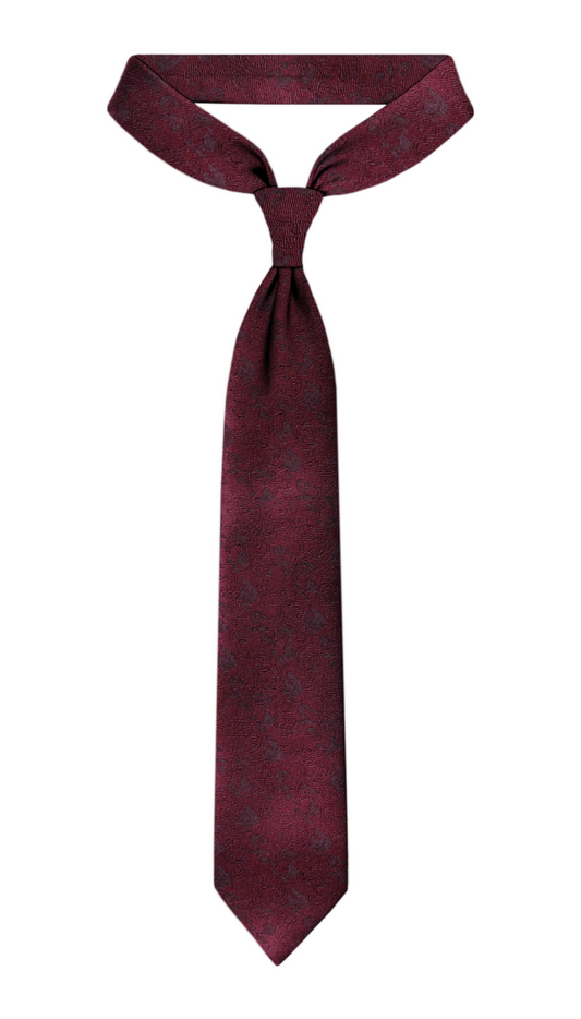 Cravate de luxe jacquard bordeaux