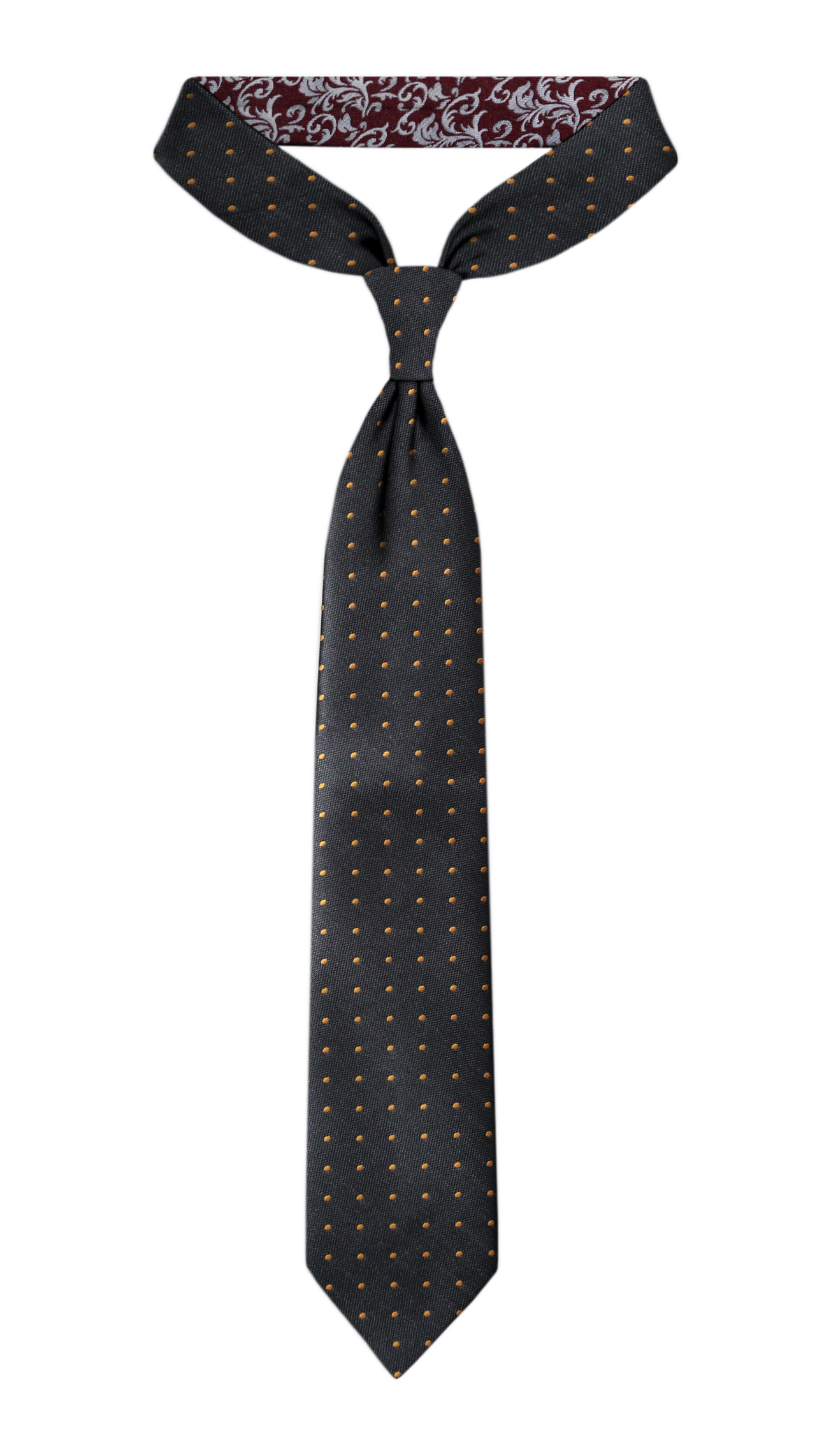 Luxury Black/Orange Dots Jacquard Tie