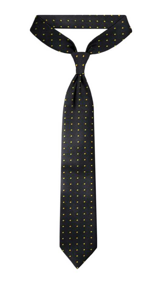 Cravate de luxe en jacquard noir et jaune