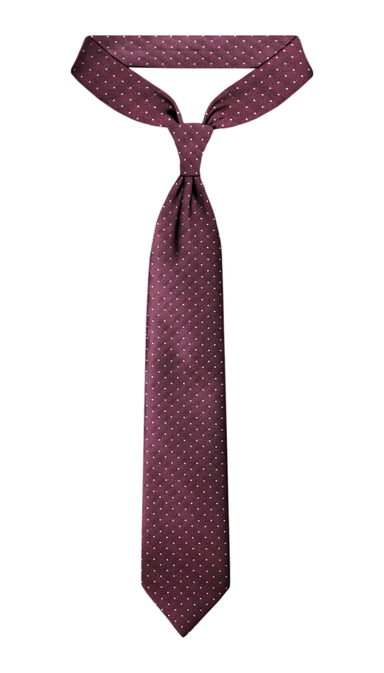 Luxury Maroon/White dots Jacquard Tie