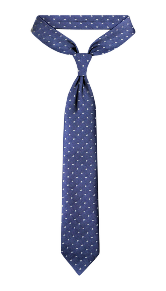 Cravate jacquard de luxe bleue et blanche