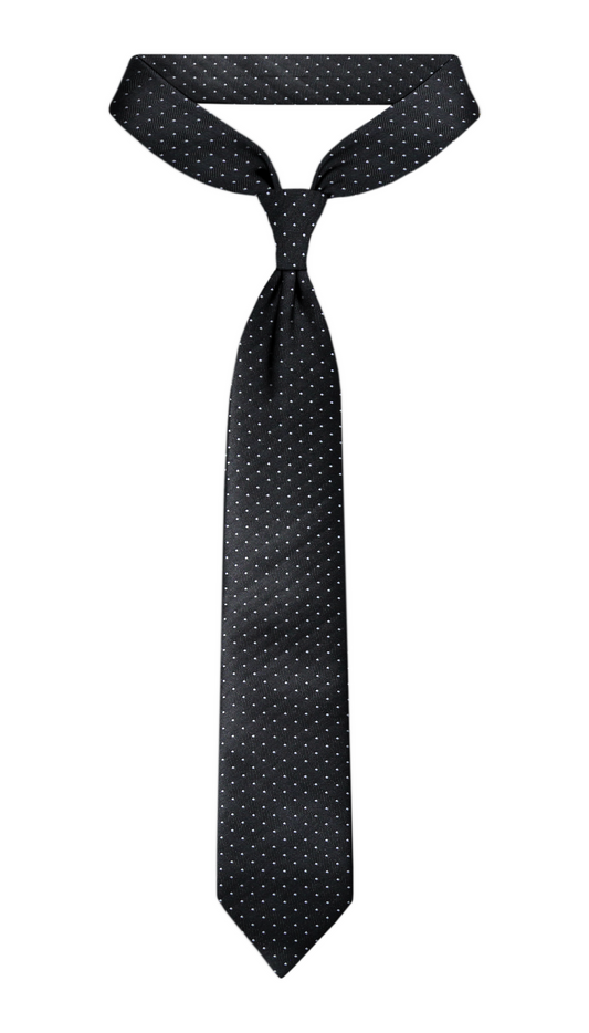 Cravate jacquard de luxe noire et blanche