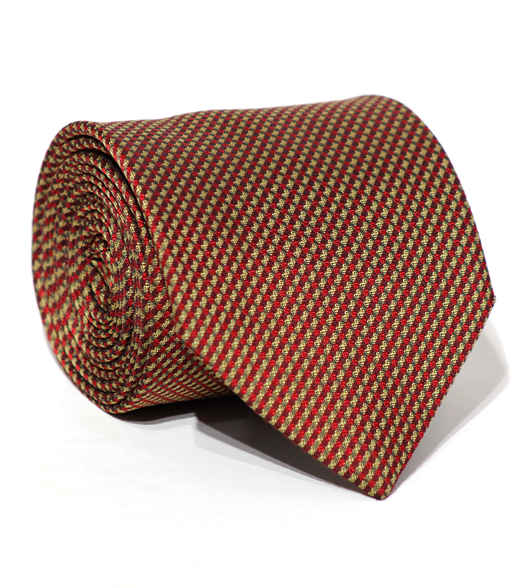 luxury Bronze/Red Jacquard Tie
