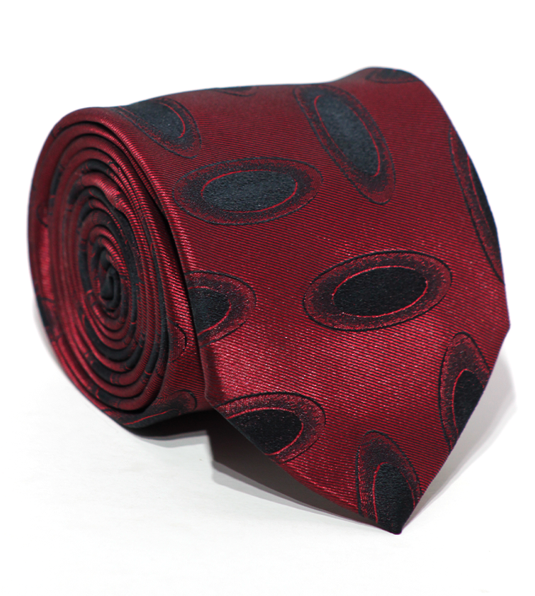 Luxury Dark Red/Black Silk Tie