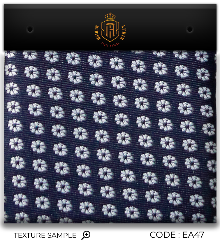 Luxury Navy Blue/White Jacquard Tie