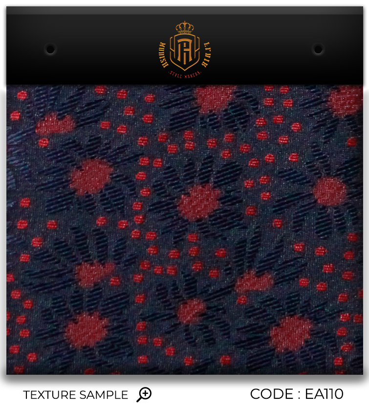 Luxury Navy Blue/Red Jacquard Tie