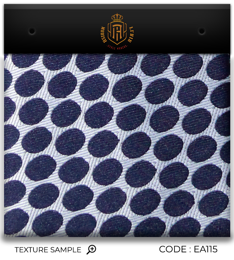 Luxury White/Navy Blue Jacquard Tie