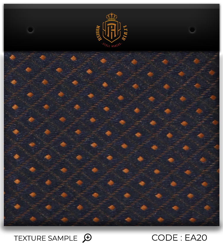 Luxury Navy Blue/Orange Jacquard Tie