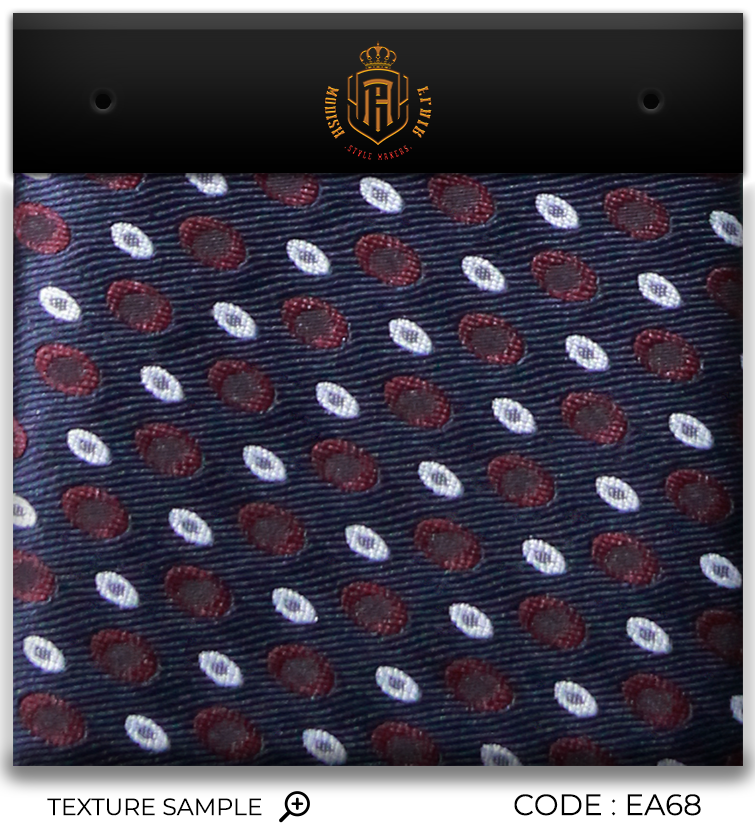 Luxury Navy Blue/Red/White Jacquard Tie
