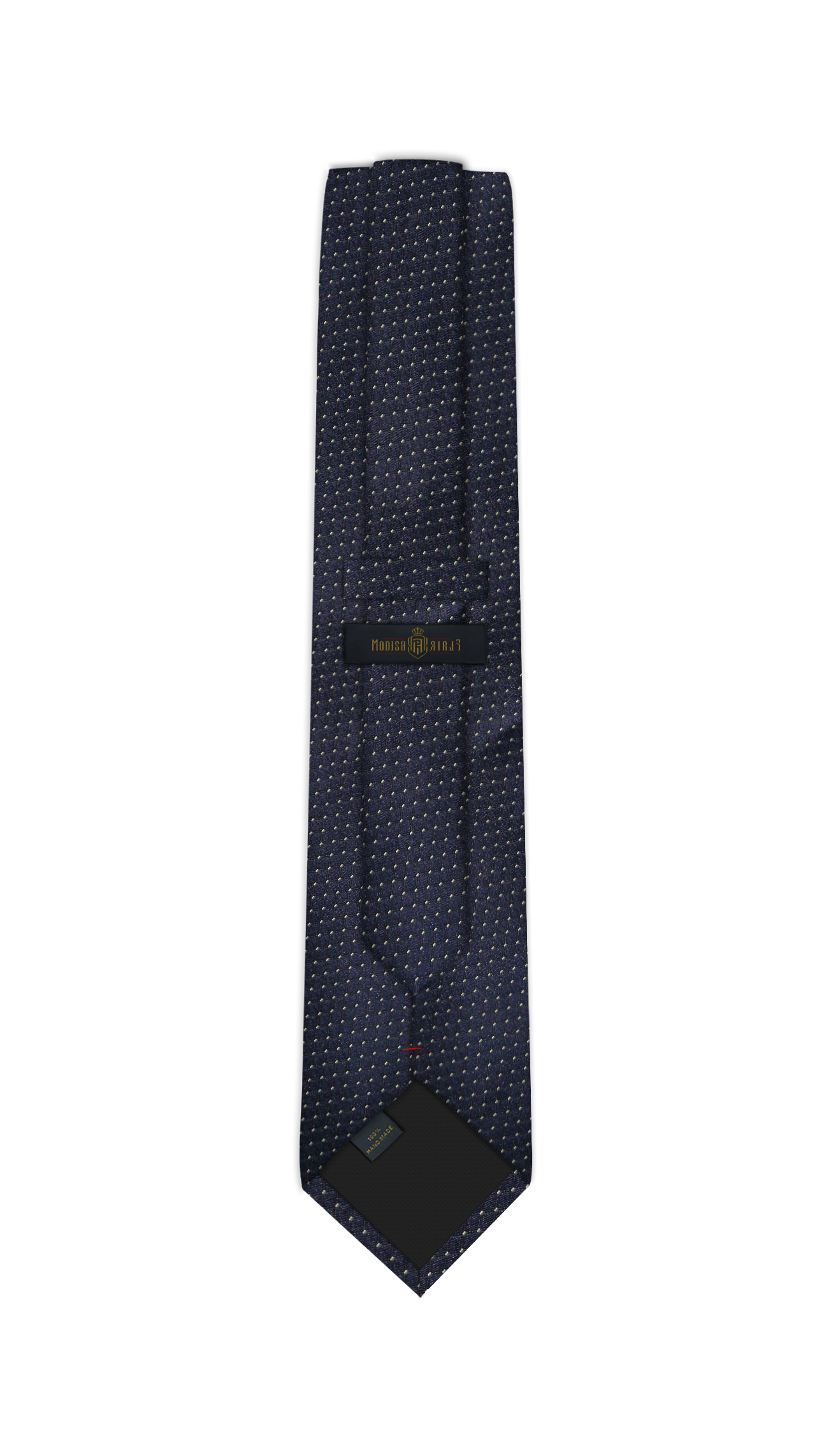 Luxury Navy Blue/Off White Jacquard Tie