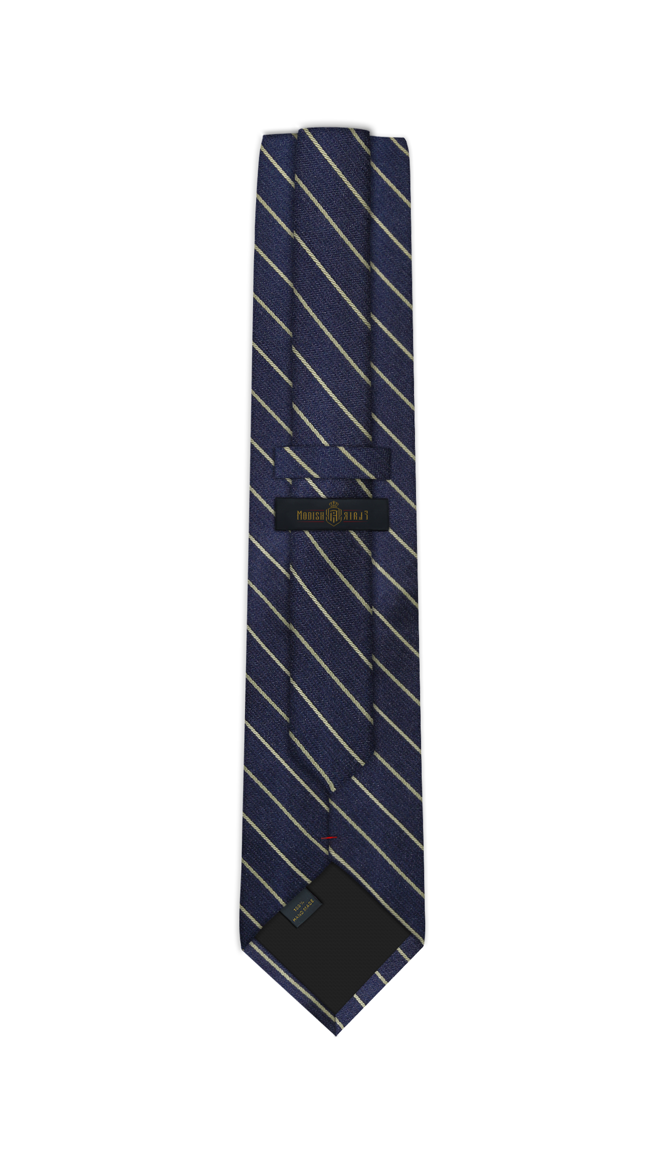 Luxury Navy Blue/Off White Jacquard Tie