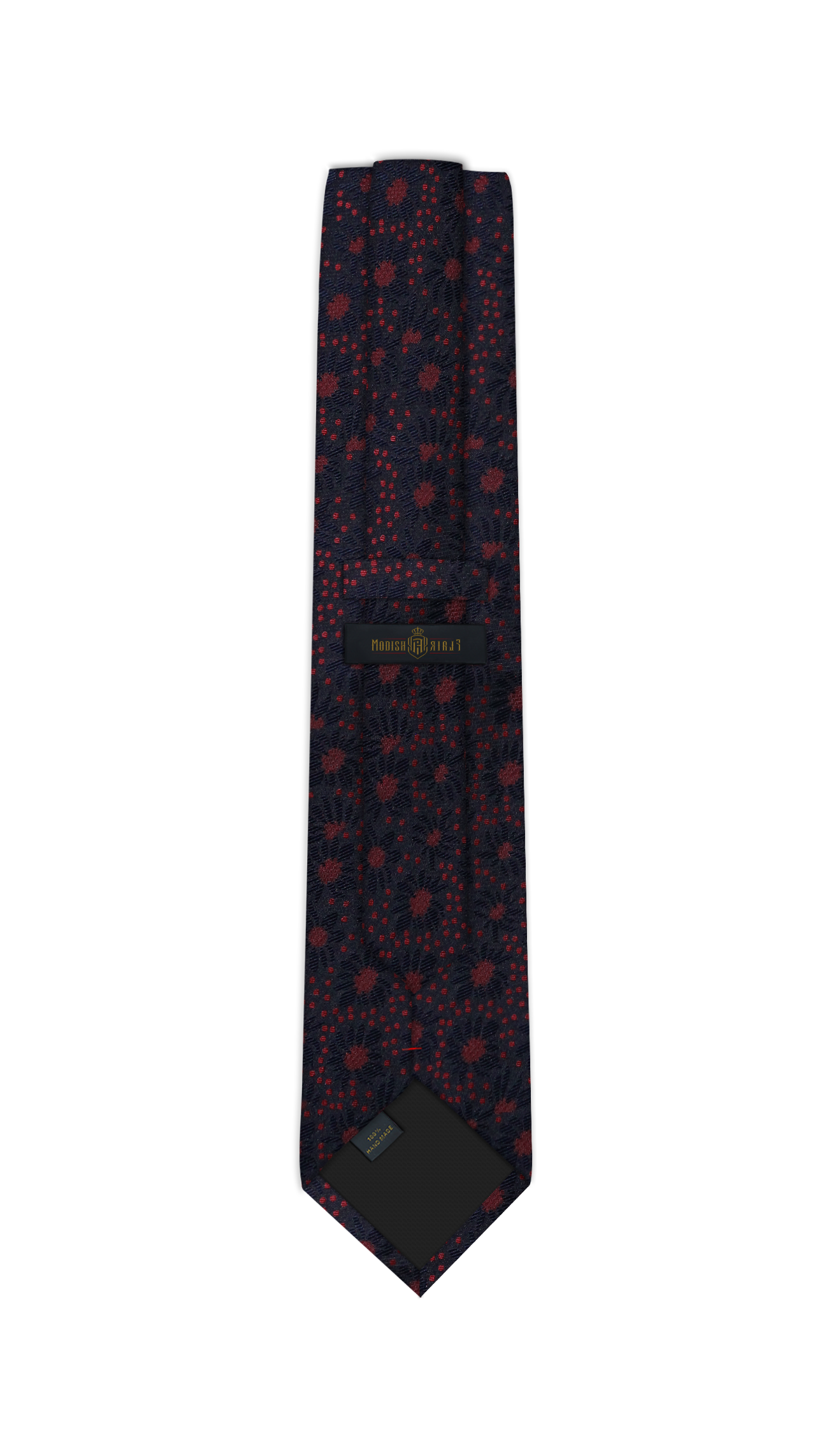 Luxury Navy Blue/Red Jacquard Tie