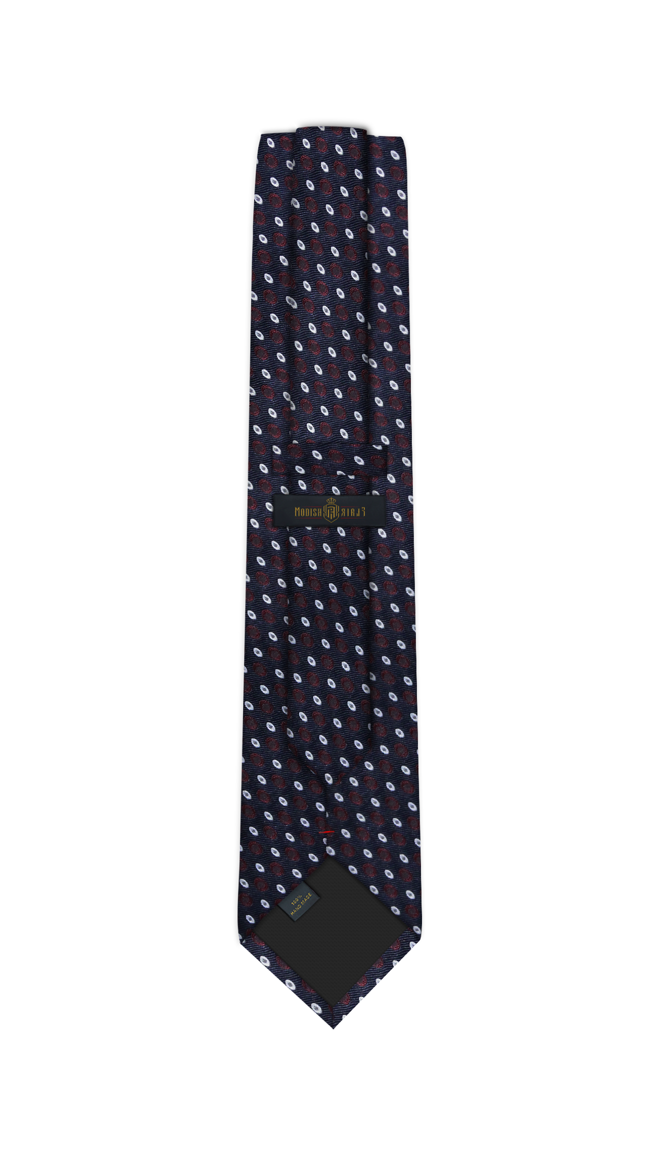 Luxury Navy Blue/Red/White Jacquard Tie